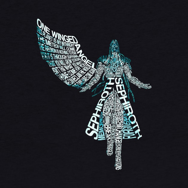 Typography One Winged Angel by SkyfrNight